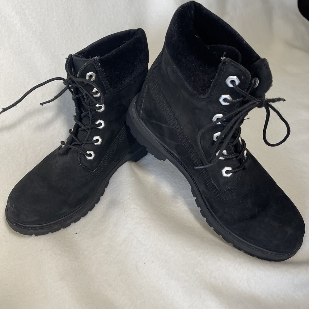 Timberland Women's Size 8 Black Nubuck Leather Boots , EUC!
